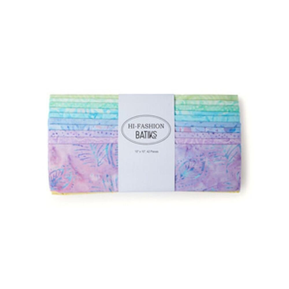 Hi-Fashion Layer Cake 10" Pastel Batik Cotton Fabric Squares 42pc